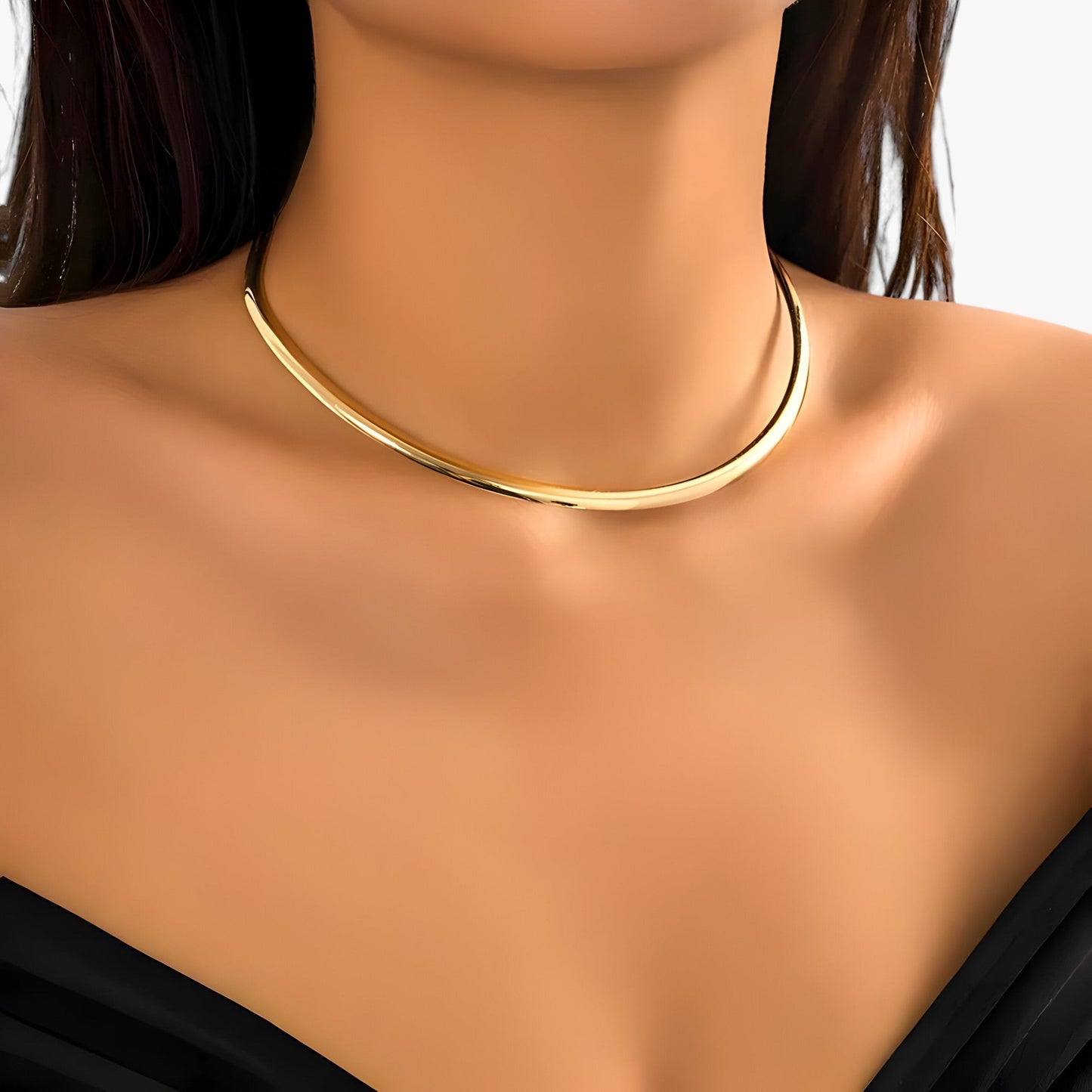 Aira | Single Gold Choker Halskette - Elegante Styling-Option für Jeden Party-Look