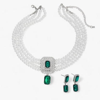 Lacteo Retro Eleganz: Mehrlagiges Perlen-Schmuckset für Damen