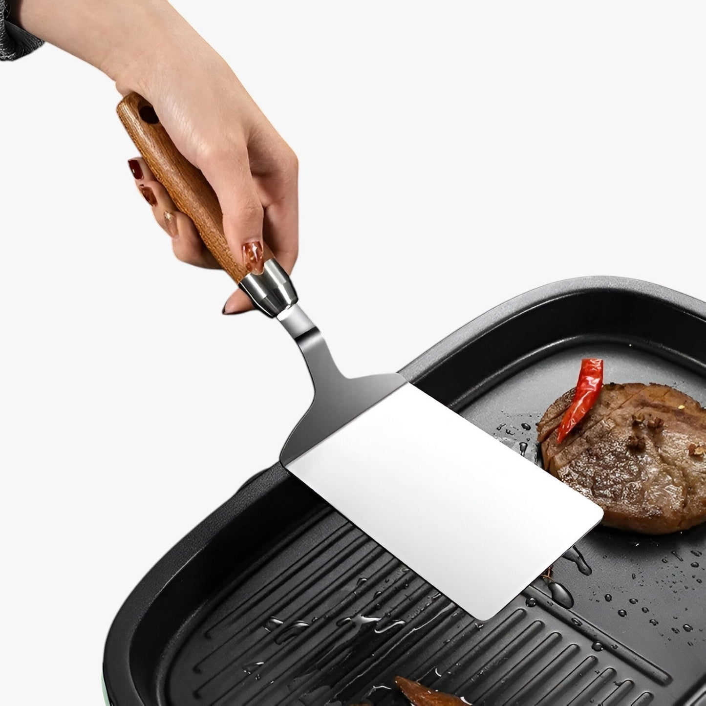 Rowyn | Robuste Grillspatel mit Holzgriff