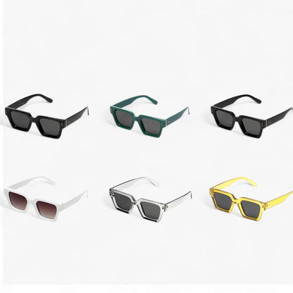 Alaric | Luxe unisex quadratische schwarze Sonnenbrille