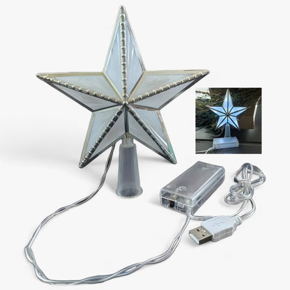 Topper Star | LED Leuchtende Stern mit Fünf Spitzen für den Weihnachtsbaum