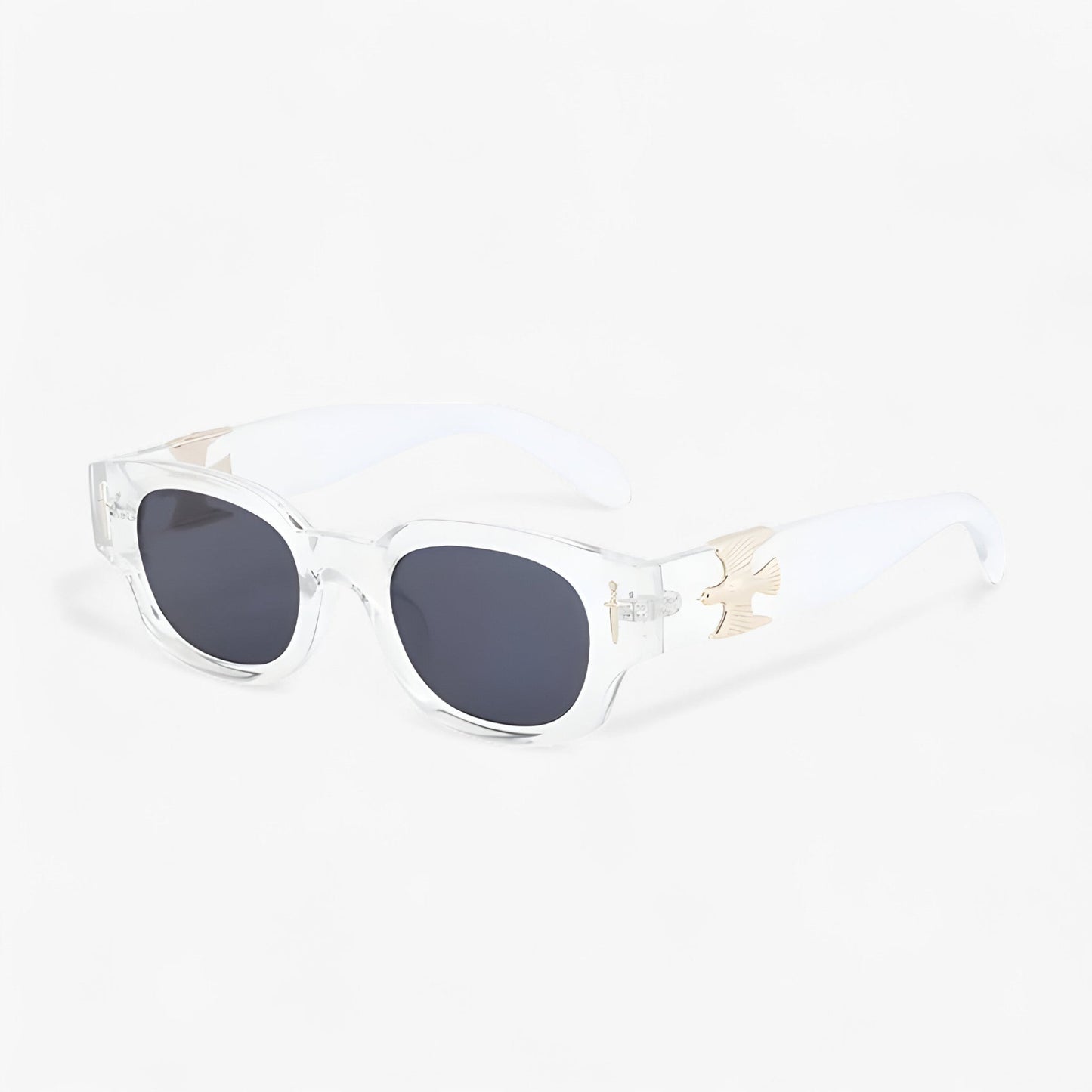 Arvid | Vintage rechteckige Sonnenbrille mit fliegendem Adler