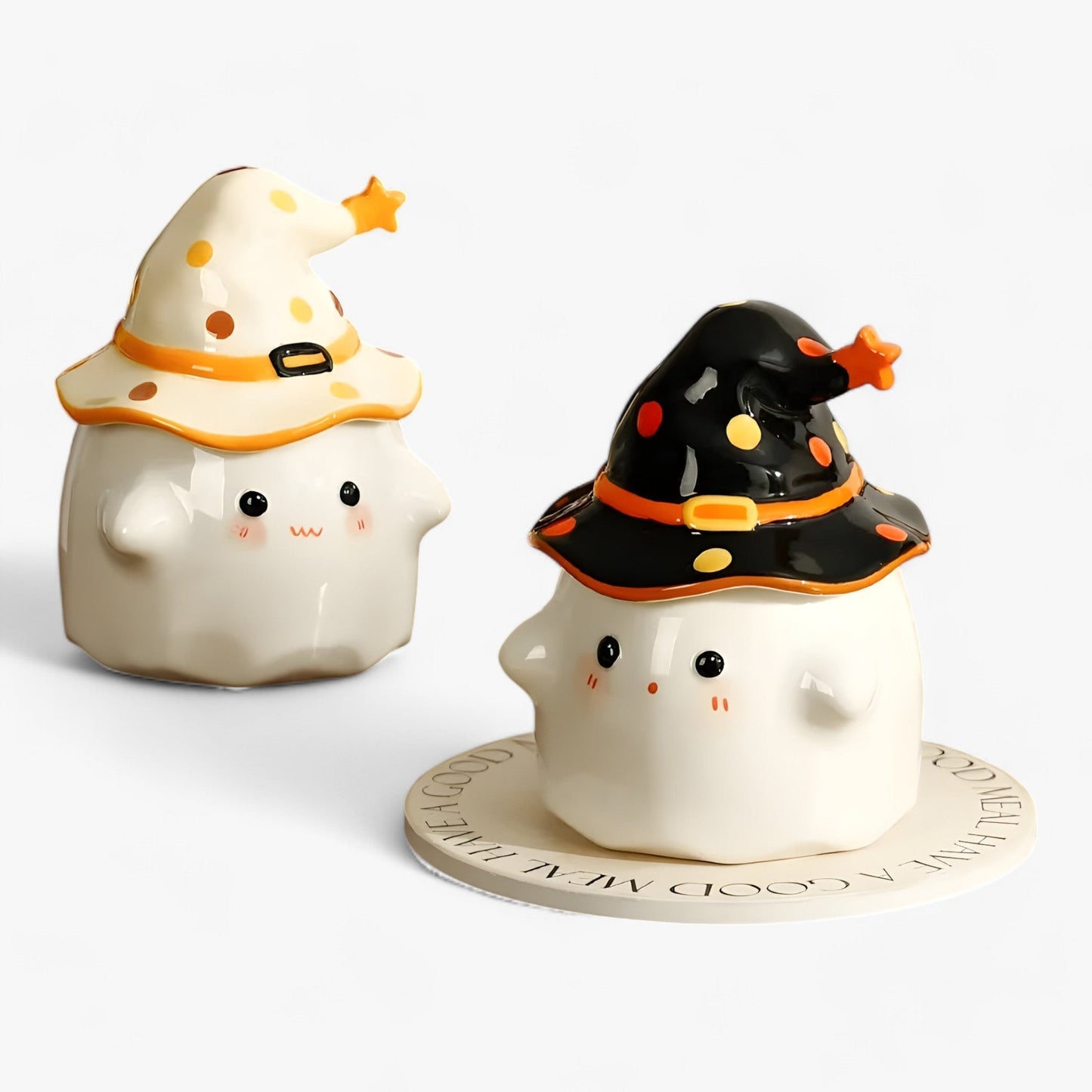 Tassen aus Keramik mit lustigen Gespenstern - Kaffeetassen mit Deckeln für Halloween