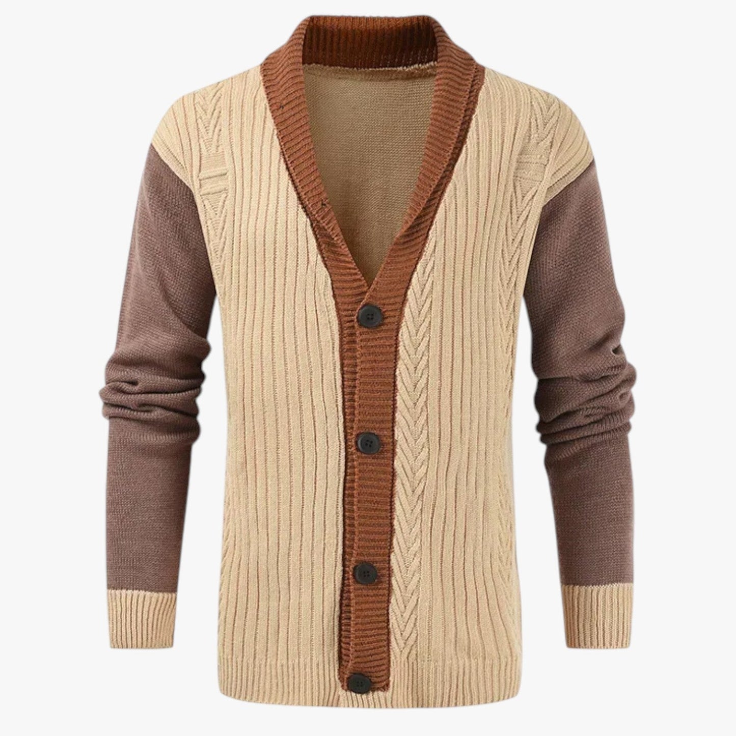 Ivan | Offener Herren-Kragen-V-Ausschnitt Cardigan: Eleganter Casual-Look und herbstlicher Komfort