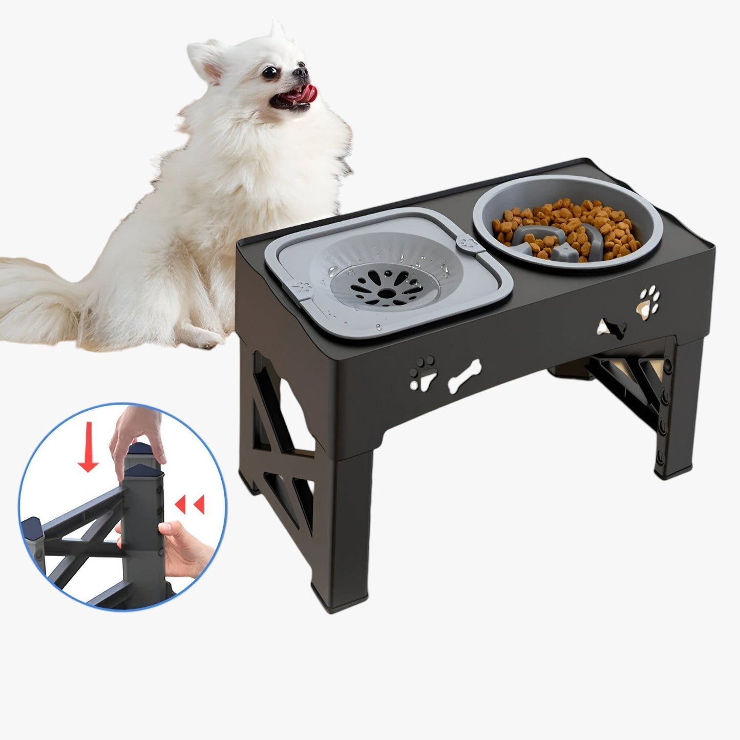Logan | 3-in-1 Schüssel verstellbar für langsame und bequeme Fütterung in jeder Höhe