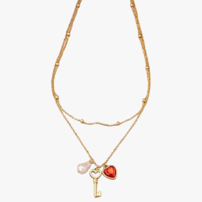 Elsie | Elegante Herz-Halskette mit Perle