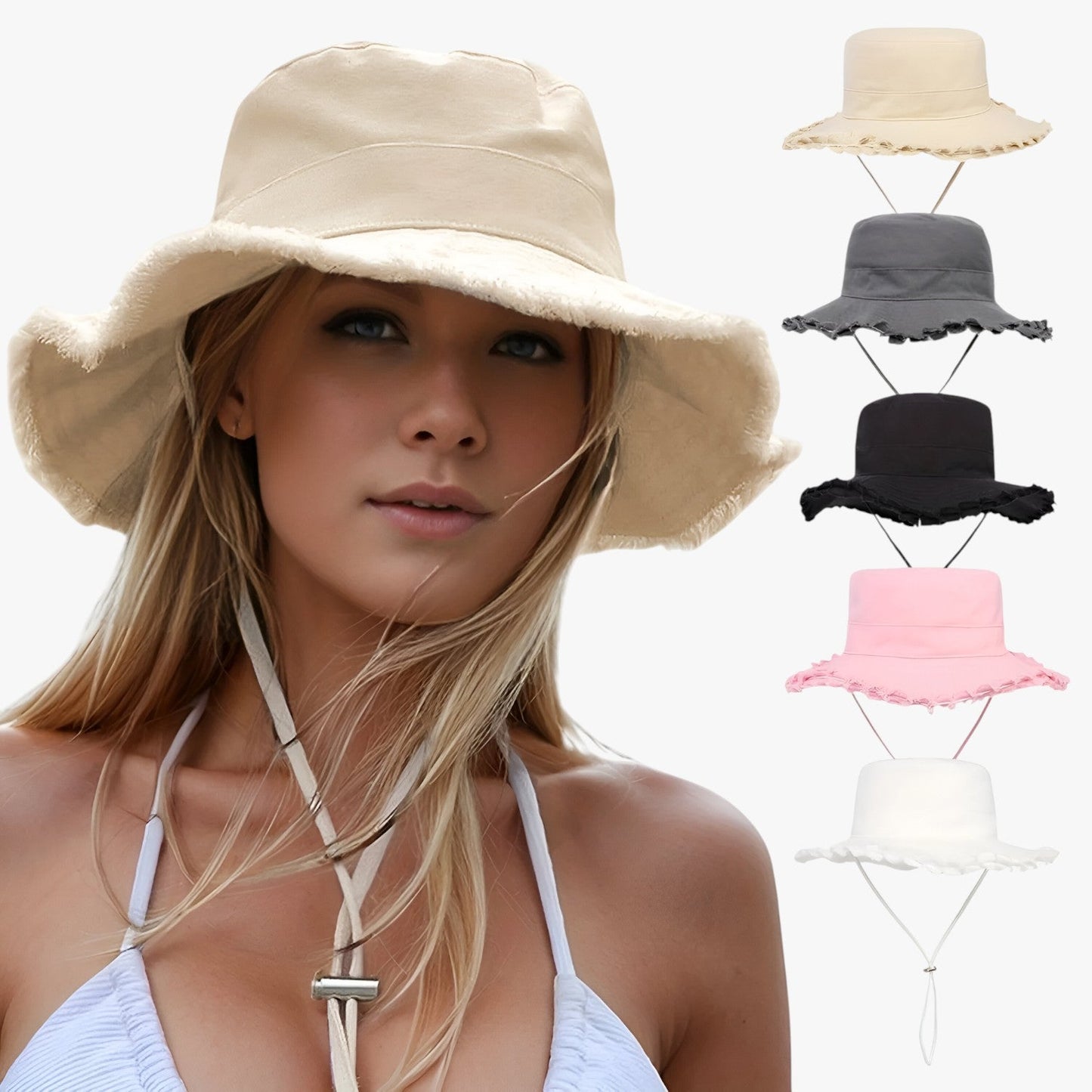 Nadine | Damen Denim Hut - Sonnenschutz, Verstellbar und Perfekt für Draußen