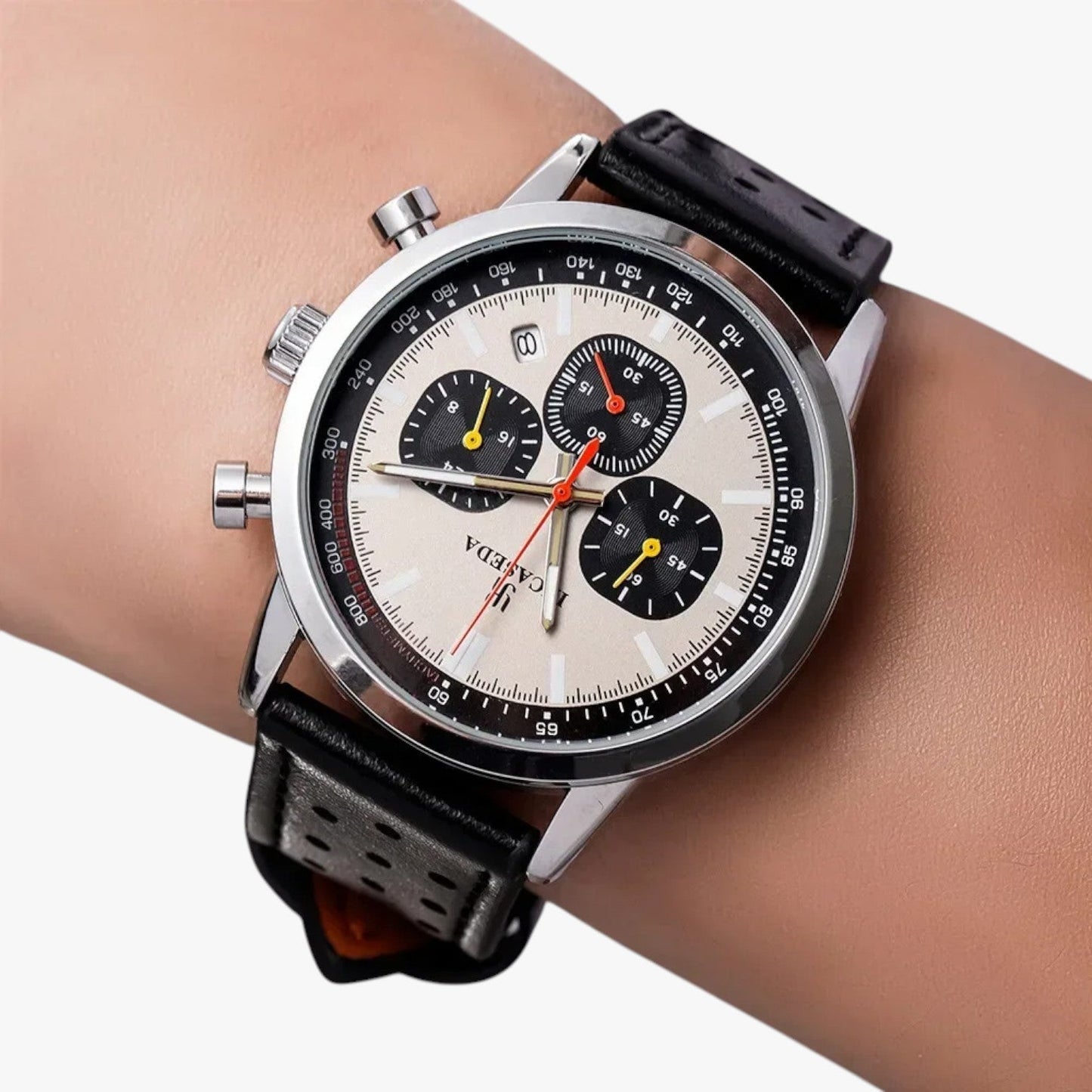 Drew | Herrenarmbanduhr INCASEDA Chronograph Luxus Quarzu, Ultra Hell & Elegant