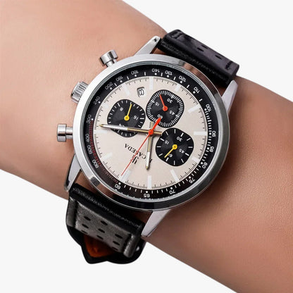 Drew | Herrenarmbanduhr INCASEDA Chronograph Luxus Quarzu, Ultra Hell & Elegant