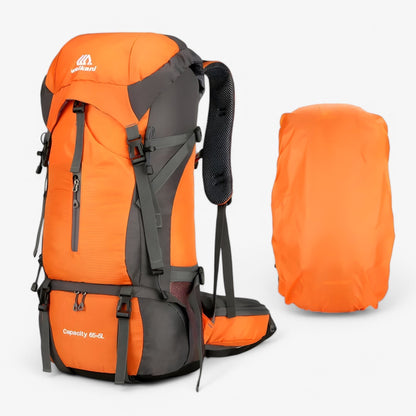 70L Camping-Nylonrucksack mit Regenschutz