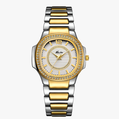 Gwen | Elegante wasserdichte Uhr mit Diamanten