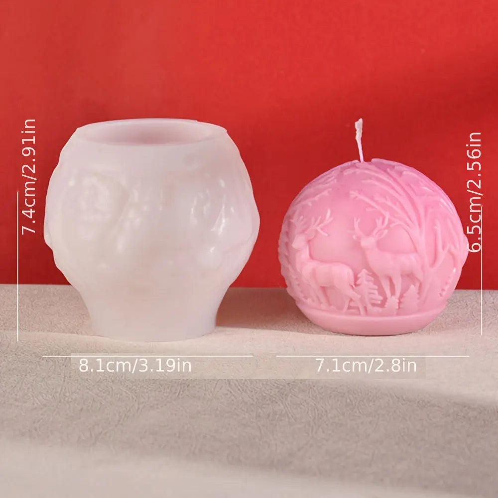 Elchkerze | Reliefform Winterwald - Festliche Dekoration und DIY-Geschenke