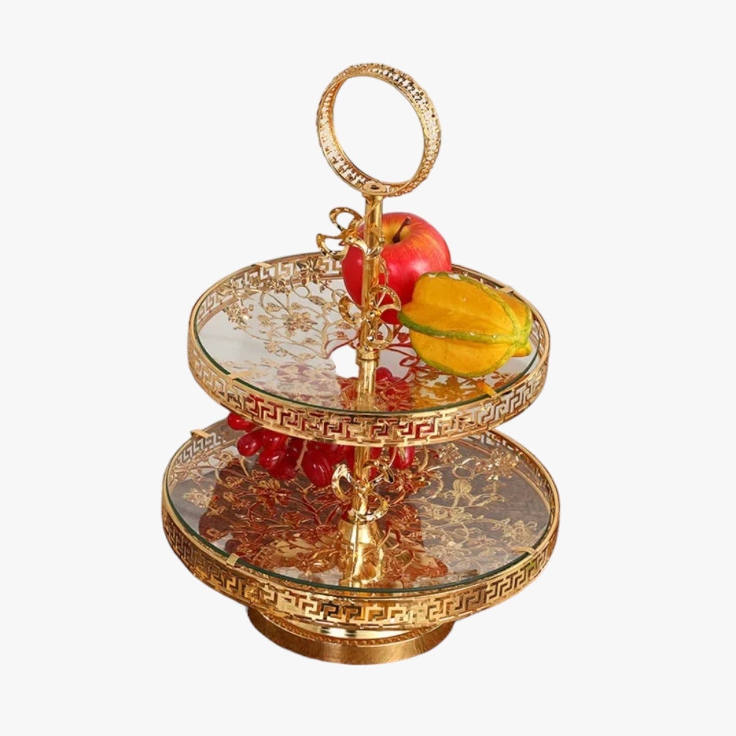 Jaziel | Zweistöckiges Dekoratives Tablett für Süßigkeiten und Obst