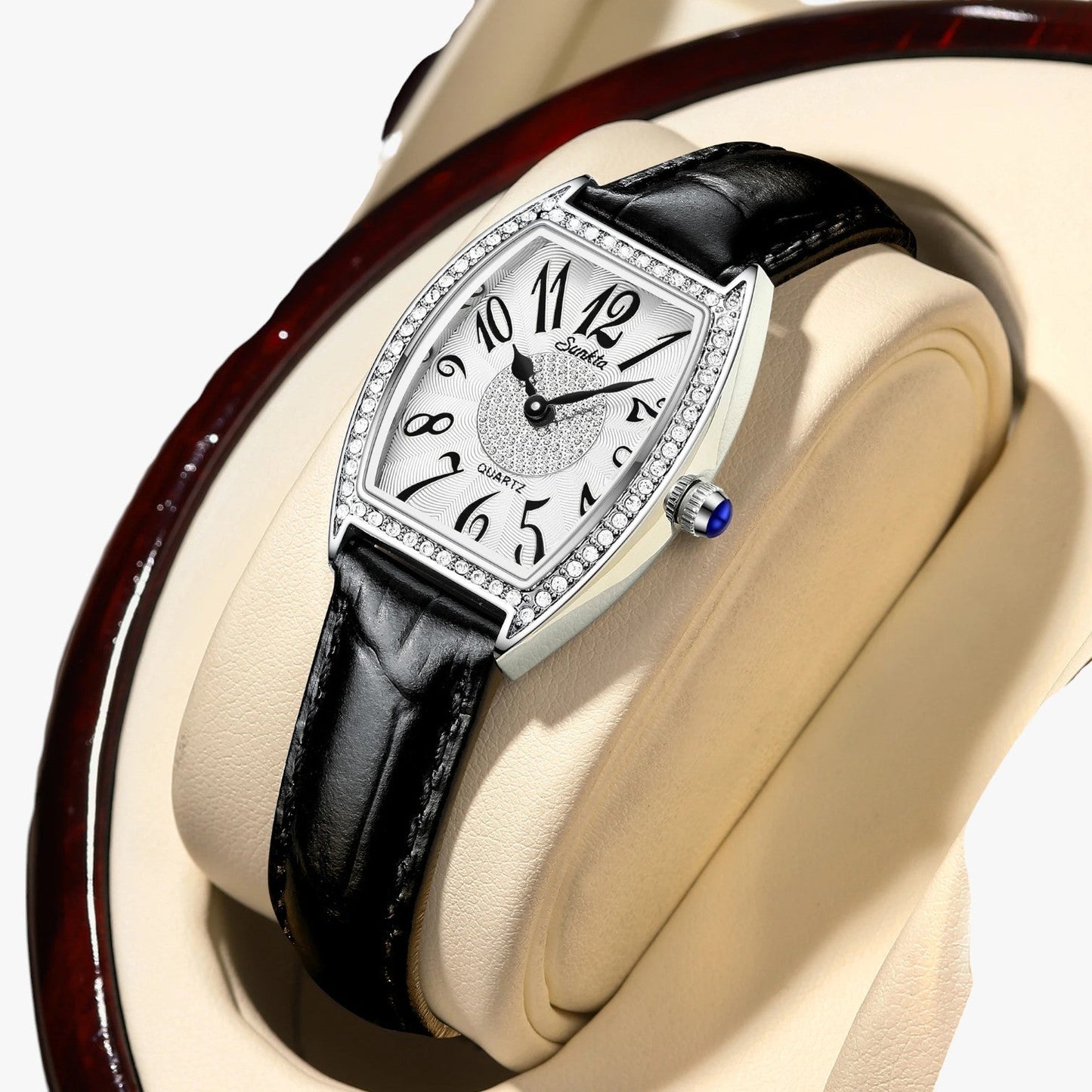 Seraphina | Eleganter Damenarmbanduhr LIGE Sunkta Quarz, Leder, Wasserdicht