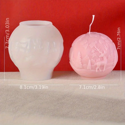 Elchkerze | Reliefform Winterwald - Festliche Dekoration und DIY-Geschenke