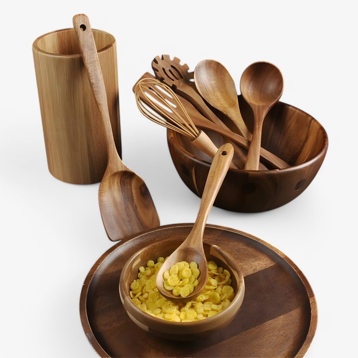 Olivia | 7-teiliges Holz-Kochset – Natürlich, nachhaltig und Antihaft