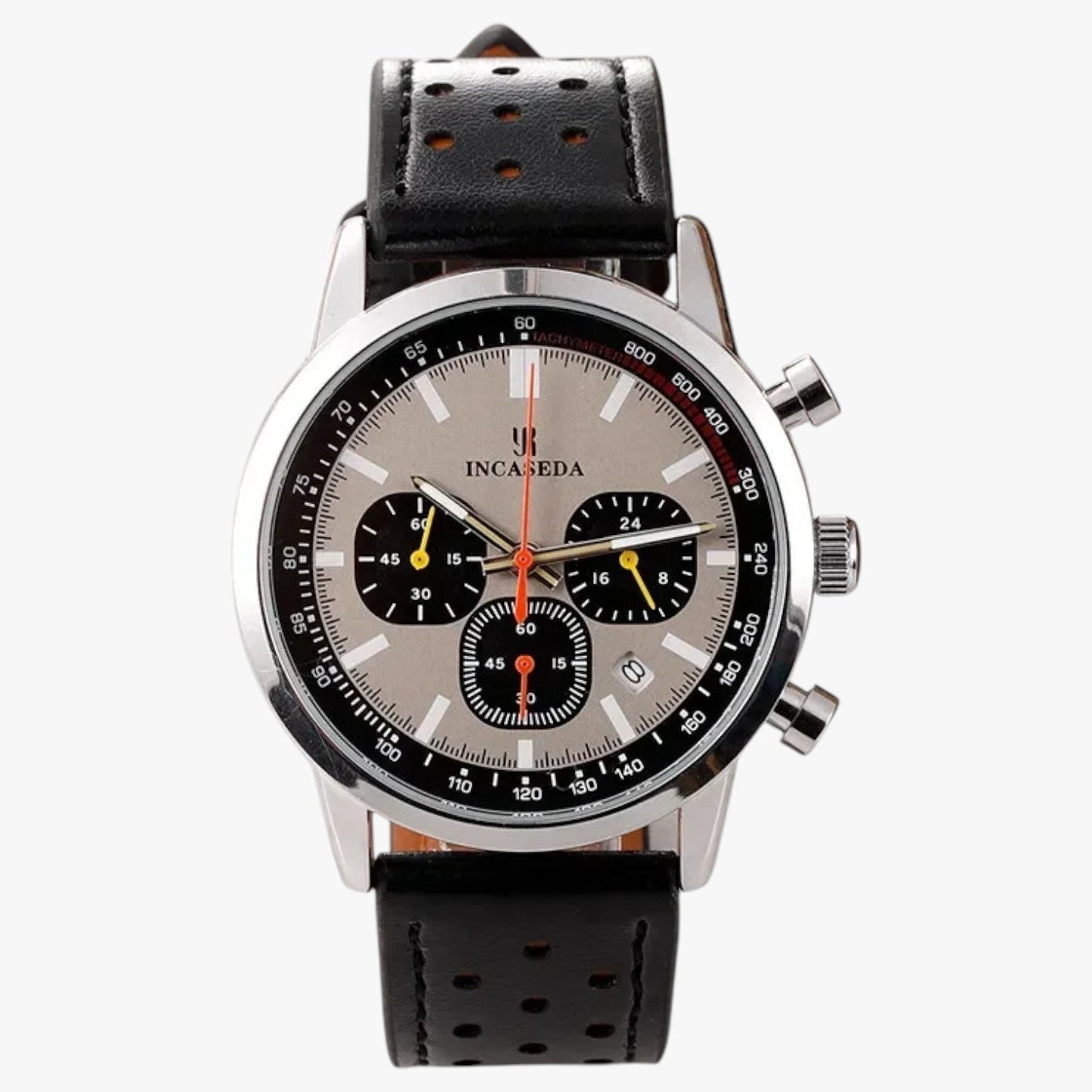 Drew | Herrenarmbanduhr INCASEDA Chronograph Luxus Quarzu, Ultra Hell & Elegant