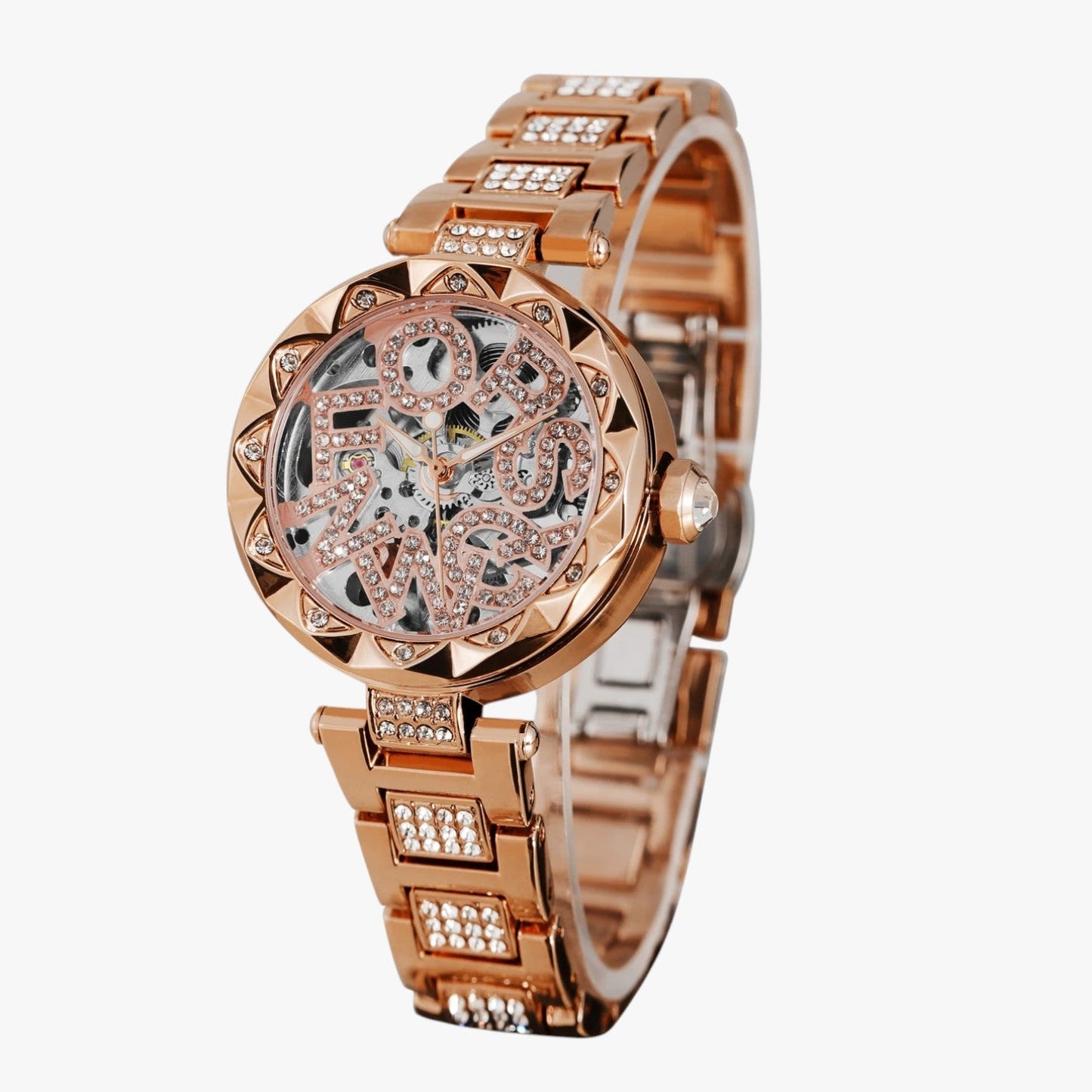 Ana | Luxusuhr für Damen 2025 Mechanische Eleganz aus Stahl und Diamanten 3D