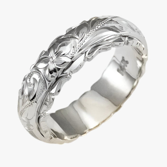 Evangeline | 14K Goldring mit skulptiertem Blumenmotiv