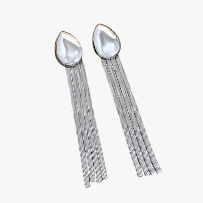 Flora | Tropfenohrringe mit langem, funkelndem Napperring