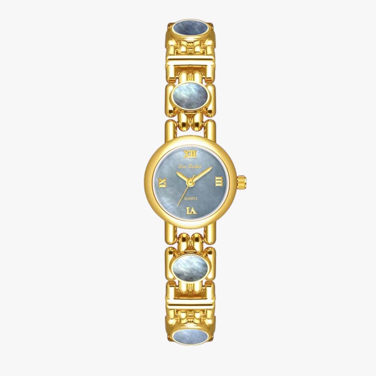 Mira | Elegante Armbanduhr mit Perlmutt-Muschelhalsband