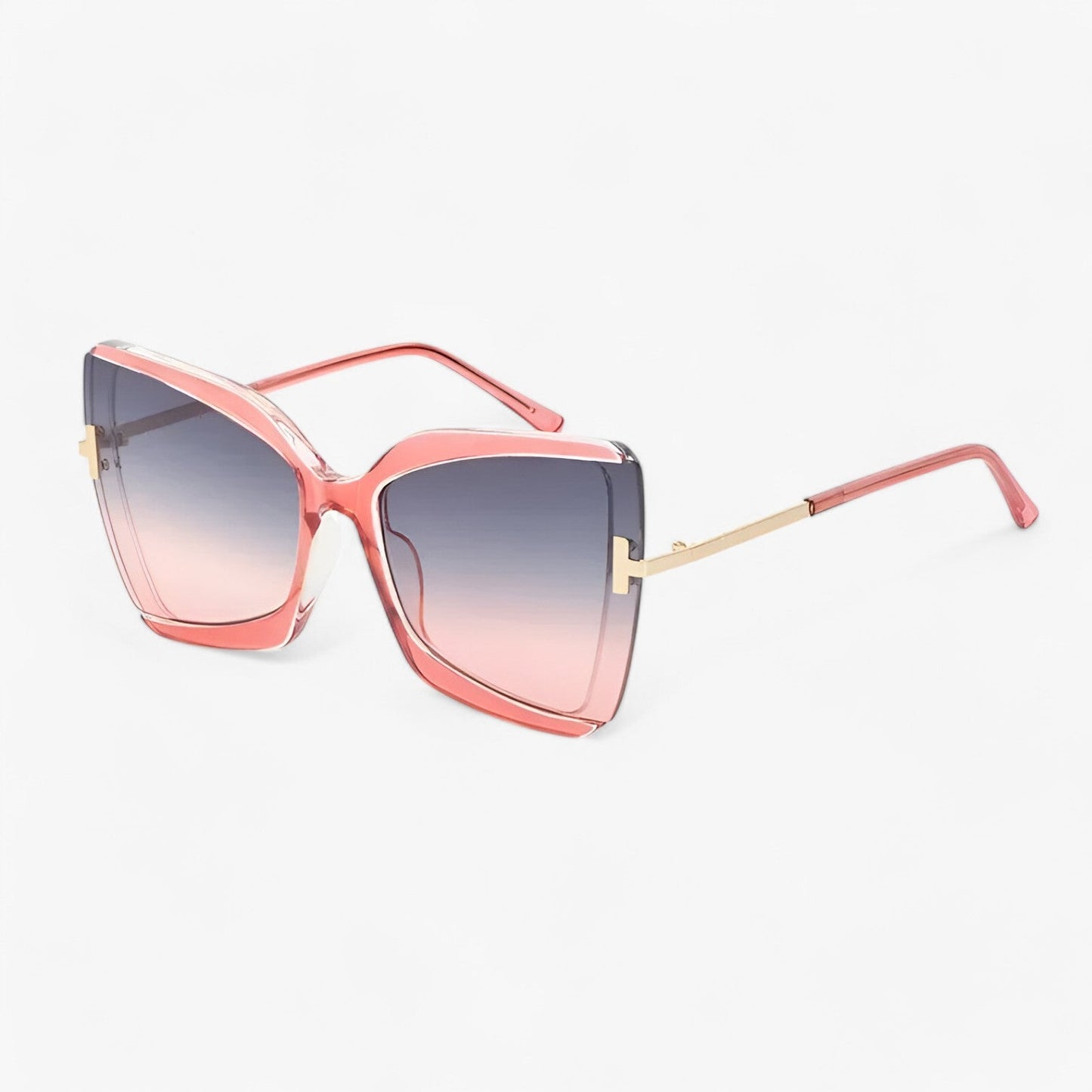 Andrea | Katzenaugen-Sonnenbrille mit T-Rahmen - gewagter Stil, lebendige Farben