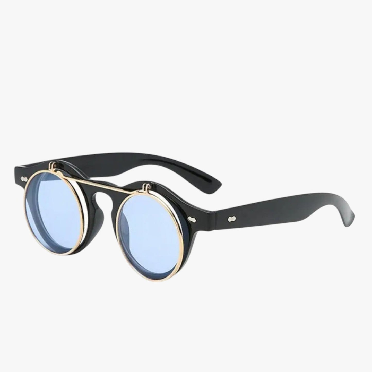 Zain | Retro Unisex Sonnenbrille Doppelobjektiv Flip & UV-Schutz