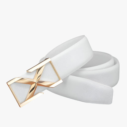 Luke | Herren-Gürtel mit X-Schnalle, luxuriöser Casual-Stil für Jugendliche