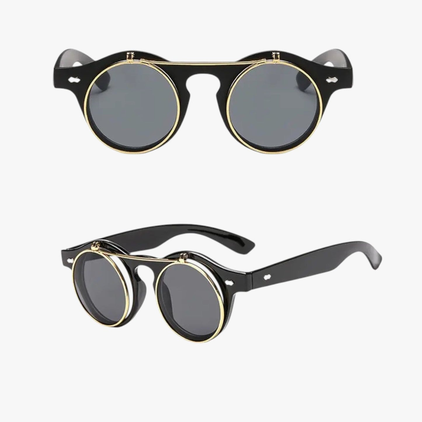 Zain | Retro Unisex Sonnenbrille Doppelobjektiv Flip & UV-Schutz