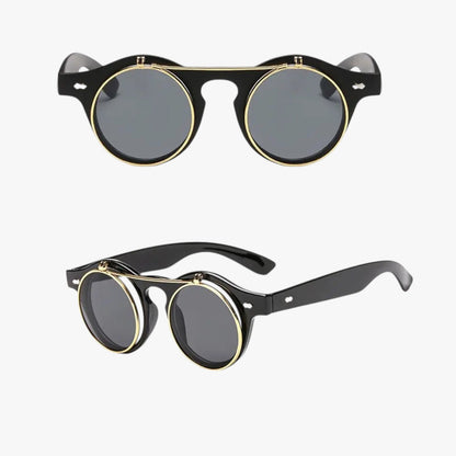 Zain | Retro Unisex Sonnenbrille Doppelobjektiv Flip & UV-Schutz