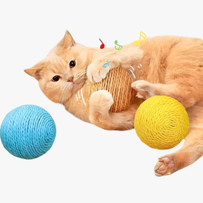 Elio | Spielball 8 cm für Katzen Interaktiv, beißbar und mit Geräuschen