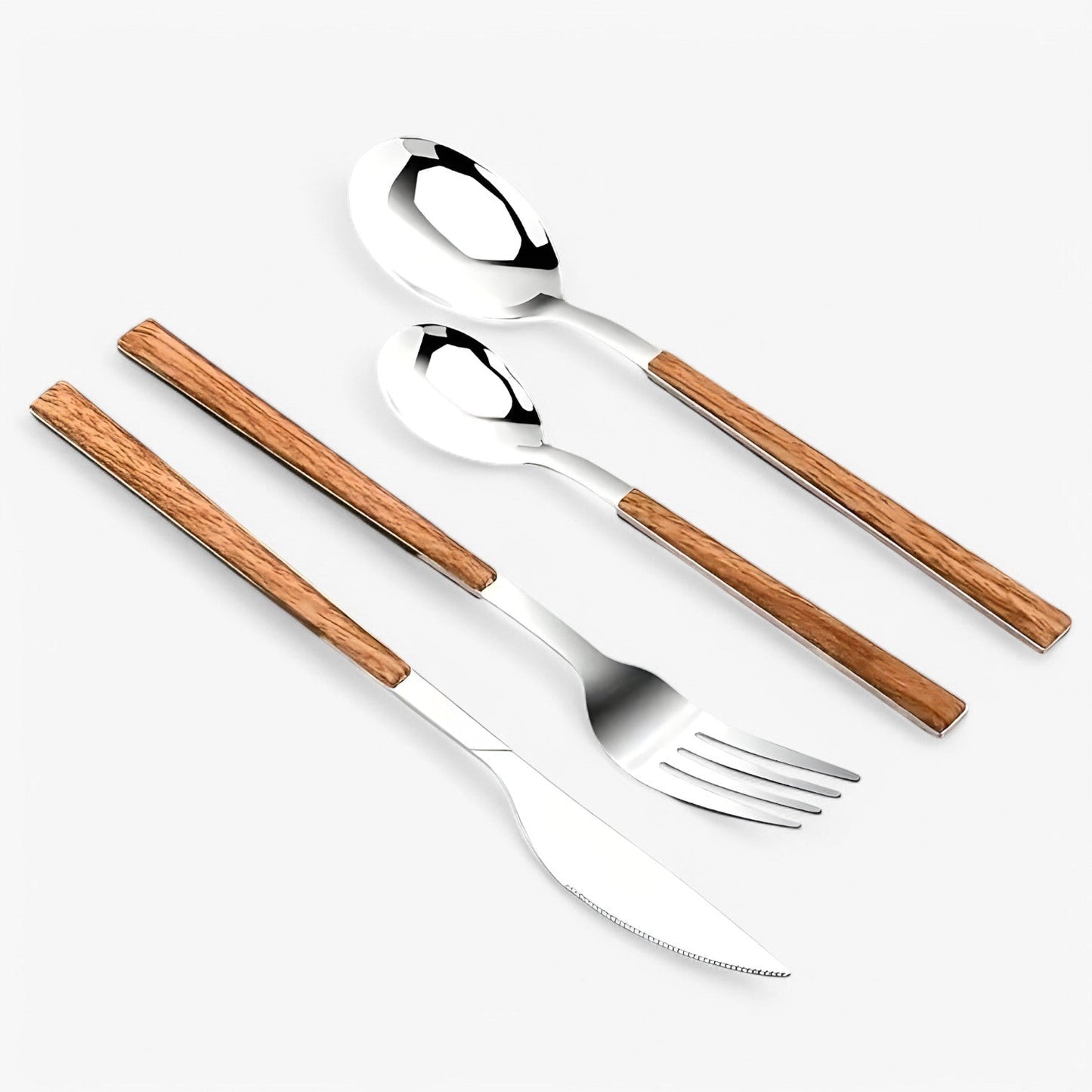 Minette | 12-teiliges Besteckset – Holzgriffe, spülmaschinenfest