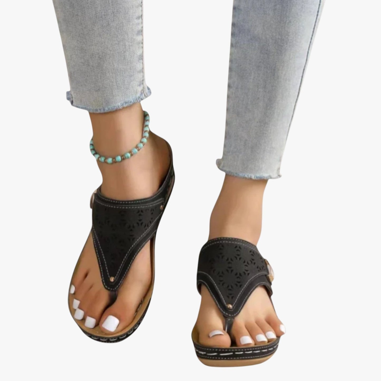 Julia | Damen Orthopädische Sandalen Weich, Rutschfest und mit Sommerabsatz