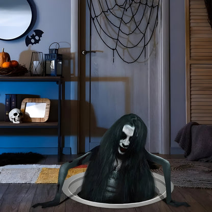 Spukende Haare | Halloween-Fensterdekalke für den Boden - Gruselige Fensterverkleidung