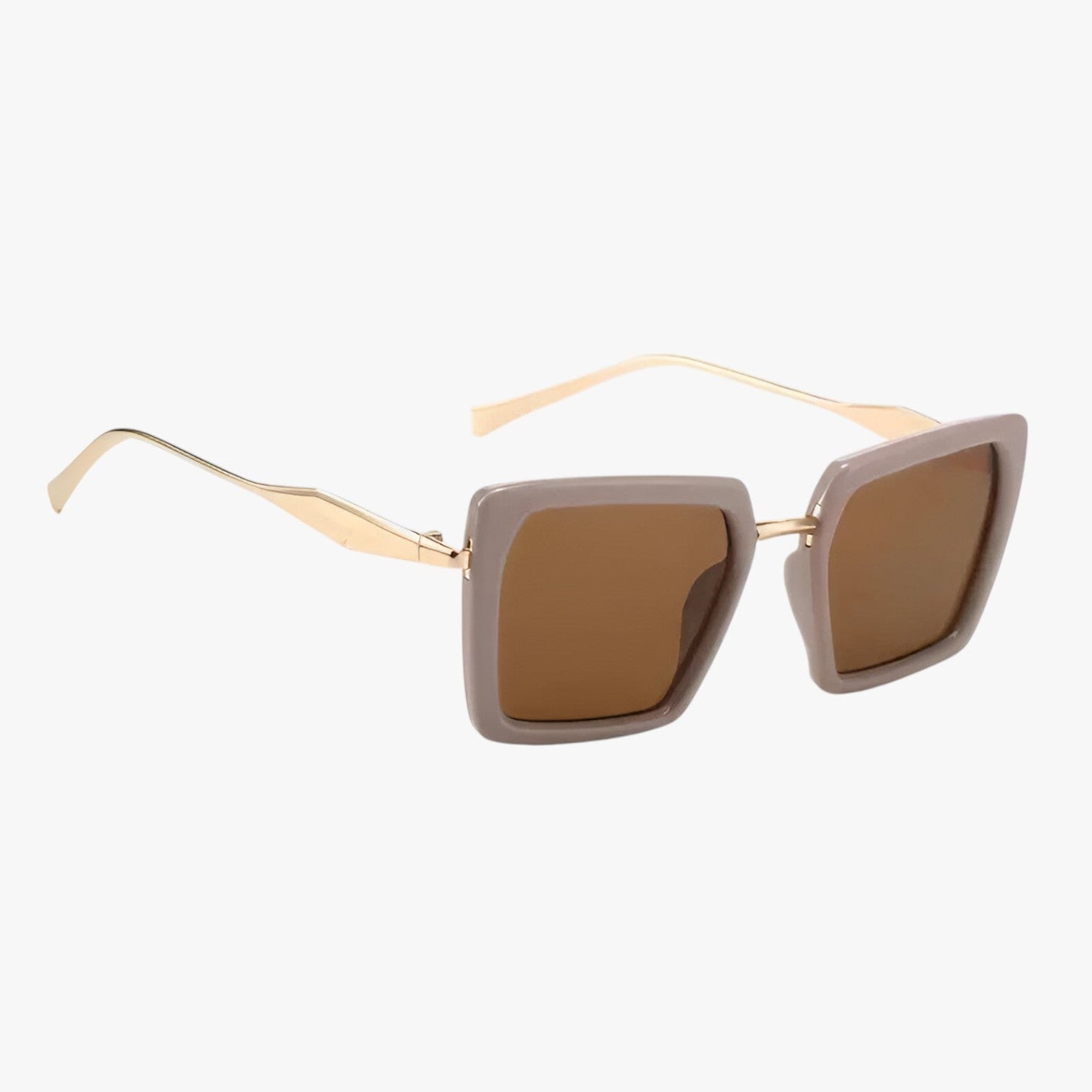 Riley | Vintage quadratische Sonnenbrille mit dunkelgrünen Gläsern