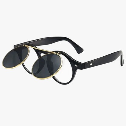 Zain | Retro Unisex Sonnenbrille Doppelobjektiv Flip & UV-Schutz