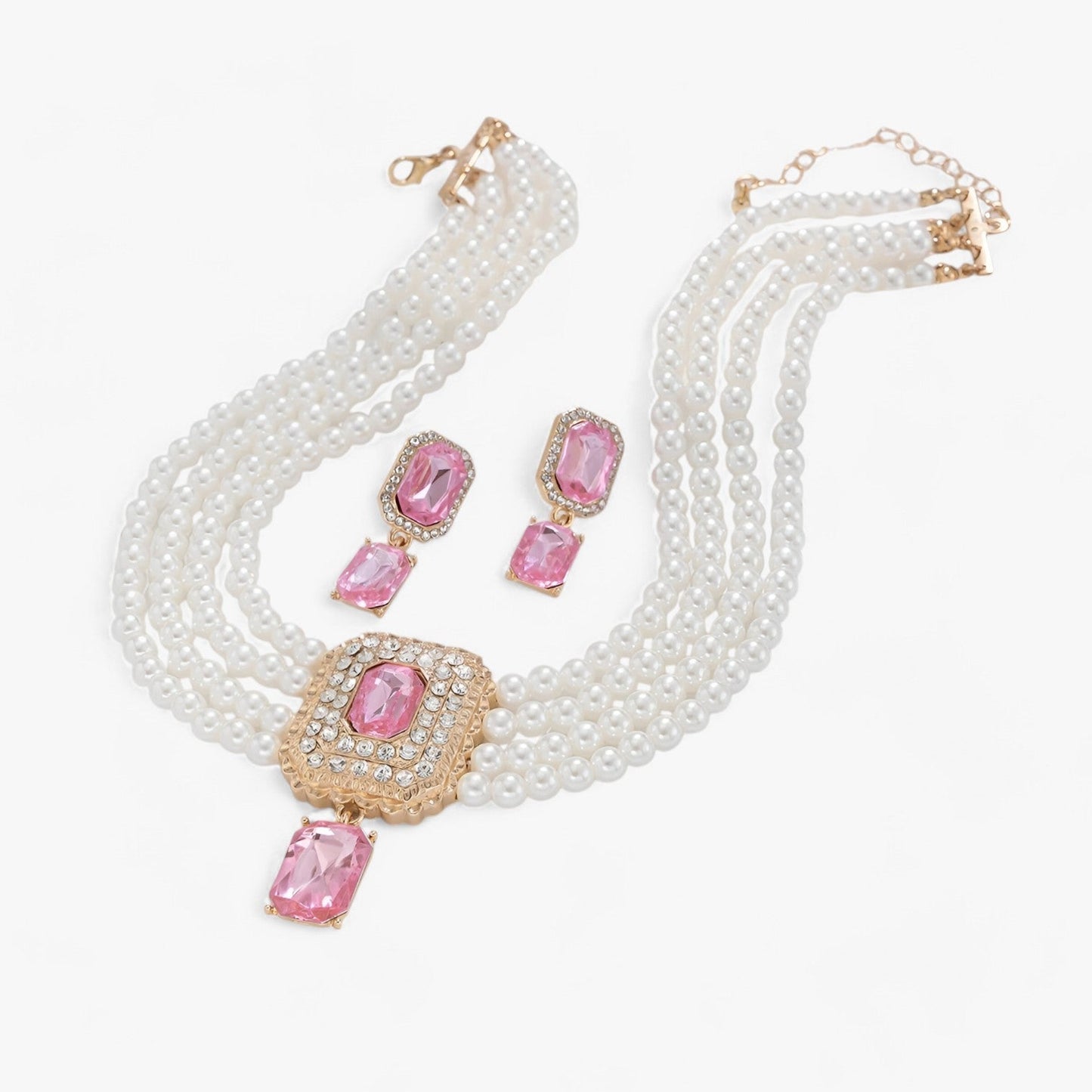 Lacteo Retro Eleganz: Mehrlagiges Perlen-Schmuckset für Damen