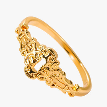 Lia | Glücksbringer Ring Schloss aus goldfarbenem wasserfestem Material