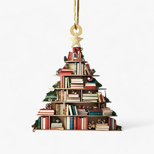 Bücherliebhaber | Pendelleuchte Bücher in flachem 2D-Acryl - Kreative Weihnachtsdekoration für Zuhause und Fenster