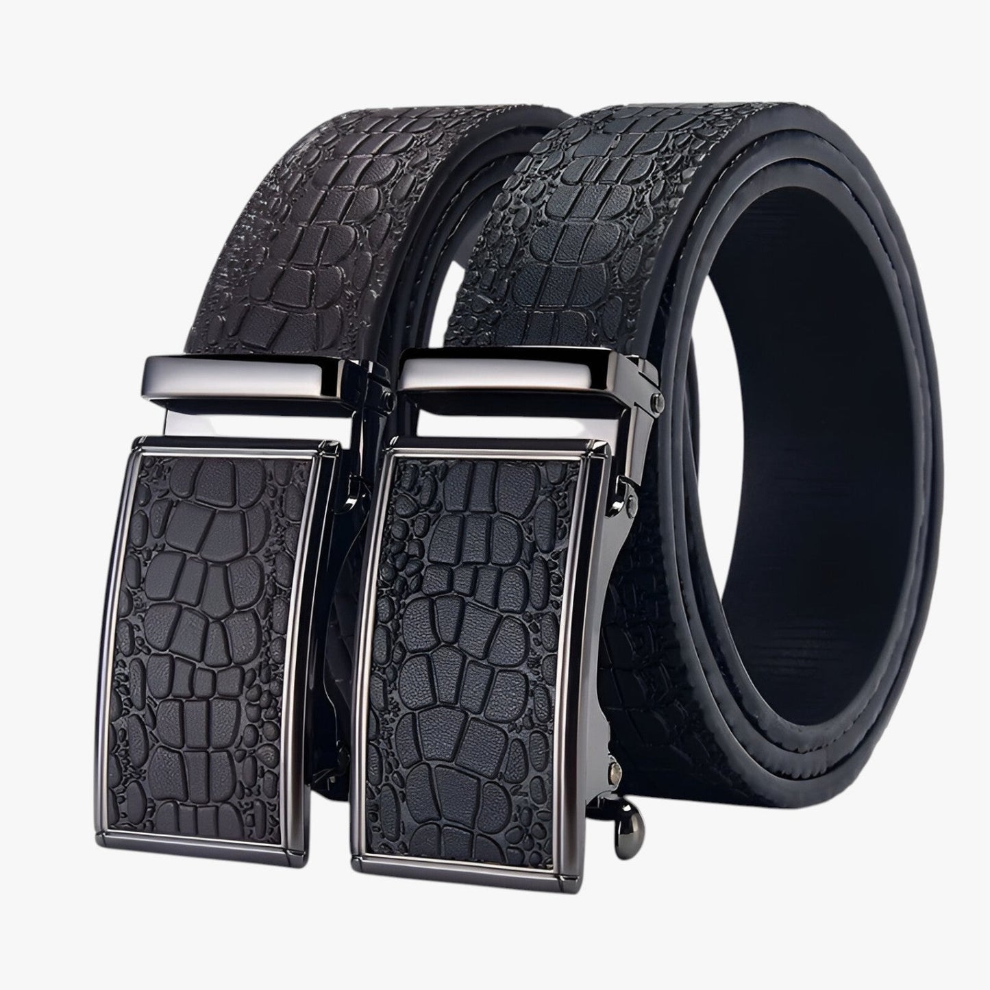 Eithan | Klassischer Ledergürtel mit Krokodilstruktur