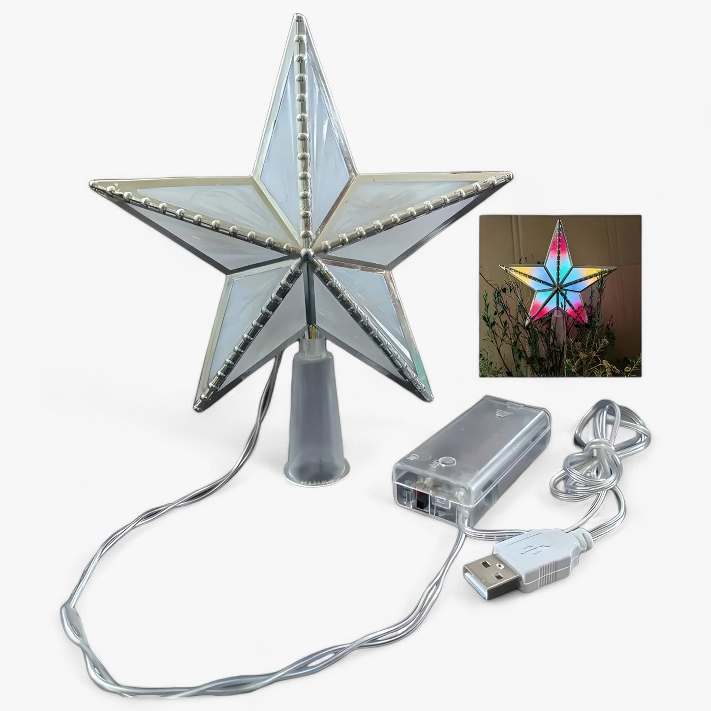 Topper Star | LED Leuchtende Stern mit Fünf Spitzen für den Weihnachtsbaum
