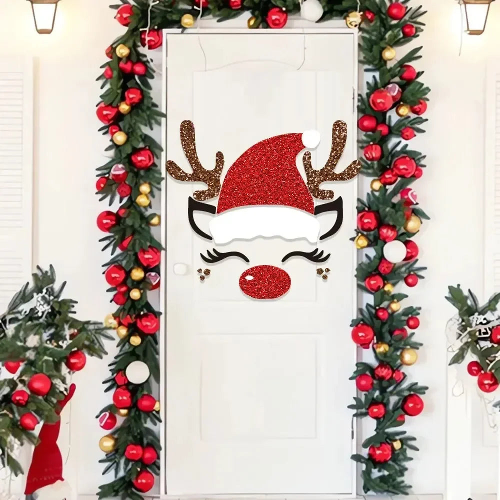 Weihnachts-Filzaufkleber für Türen und Fenster – festliche Dekoration für Zuhause