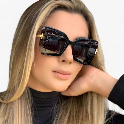 Andrea | Katzenaugen-Sonnenbrille mit T-Rahmen - gewagter Stil, lebendige Farben