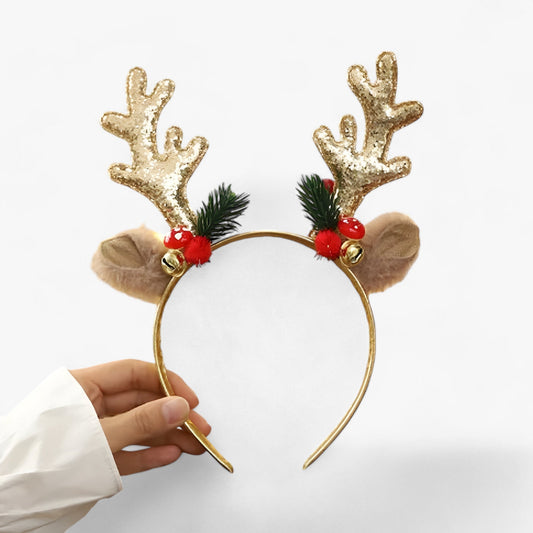 Weihnachtsdiadem mit Geweihen - Festliches und Zartes Accessoire für Kinder