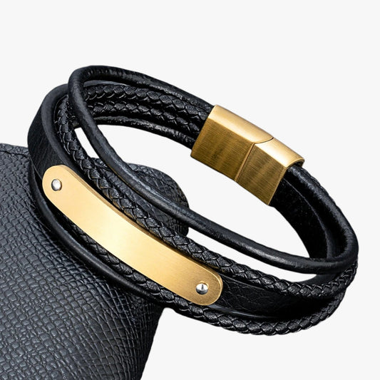 Romeo | MKENDN Personalisiertes Lederarmband mit Namen oder Buchstabe