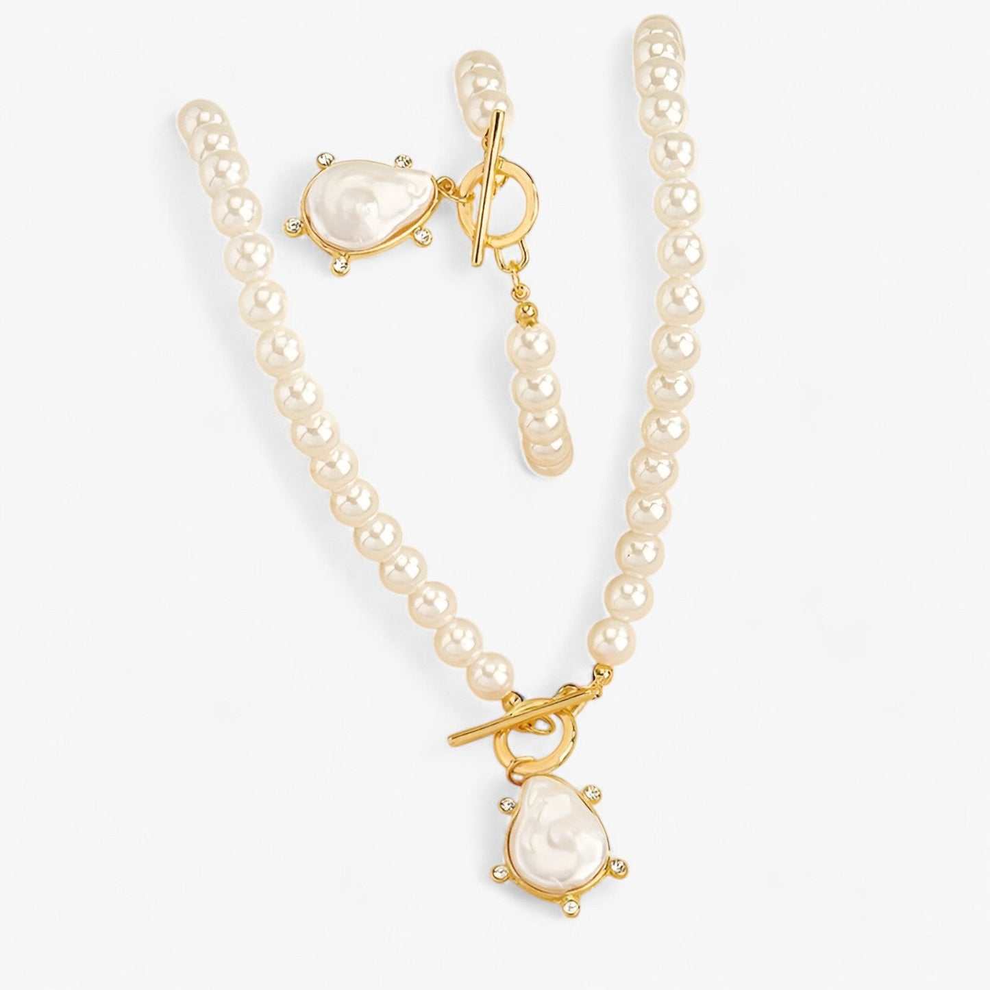 Unregelmäßiges Perlen-Schmuckset – Elegant & Auffällig