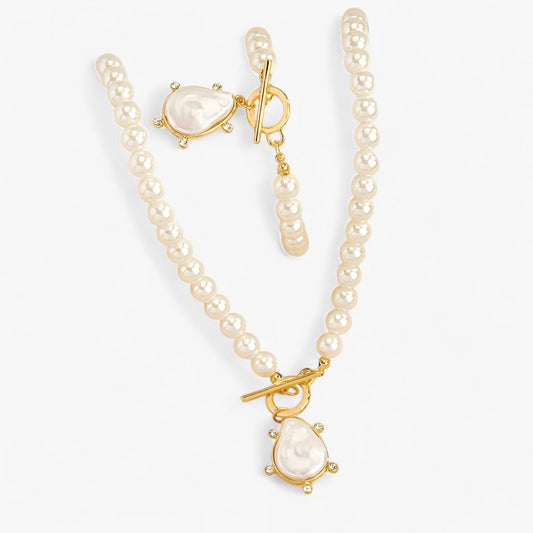 Unregelmäßiges Perlen-Schmuckset – Elegant & Auffällig