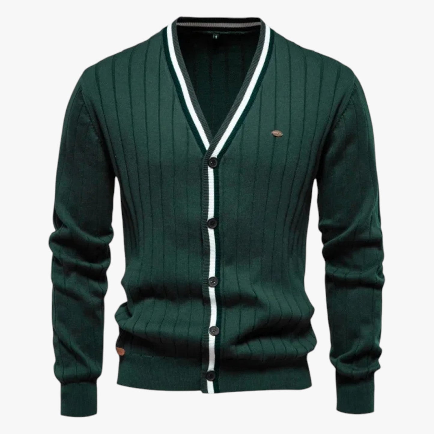 Jeremy | Herren-Lana-Cardigan mit V-Ausschnitt, warmes Color-Block-Design für Herbst/Winter