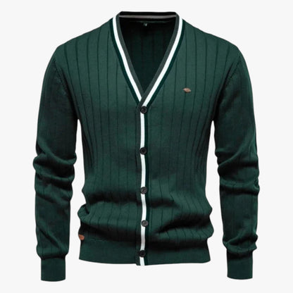 Jeremy | Herren-Lana-Cardigan mit V-Ausschnitt, warmes Color-Block-Design für Herbst/Winter