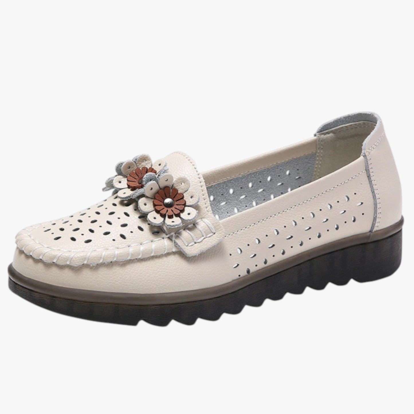 Annie | Sommerschuhe aus Leder - Komfort und Frische mit eleganten BlumenDETAILS